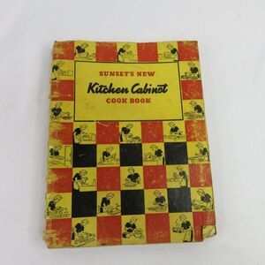 Sunsets New Kitchen Cabinet Cook Book 1938 First Edition  Cookbook Spiral